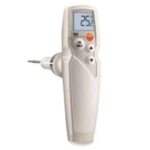 Testo 105 Wireless Digital Thermometer for Food Industry Use, Immersion, Penetration Probe, 1 Input(s), +275°C Max, ±1 - 0563 1054 product image