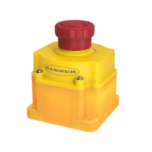 Banner Twist Release Emergency Stop Push Button, Surface Mount, 1NC - SSA-EB1PLYR-12ED1Q8 product image