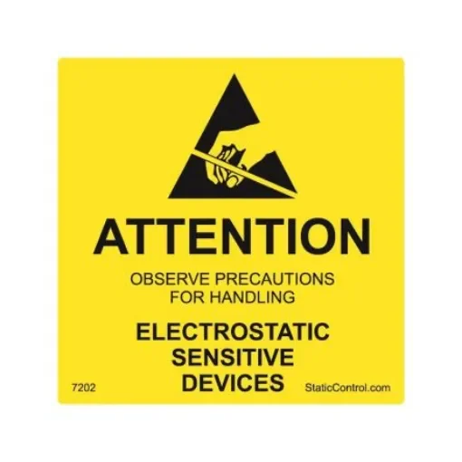 SCS Yellow Safety Labels, Attention-Text 51 mm x 51mm - 7202 product image