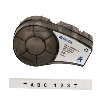 Brady B-423 Black on Black on White Label Printer Tape, 6.4 m Length, 9.53 mm Width - M21-375-423 product image