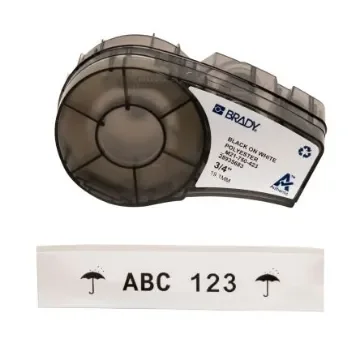 Brady B-423 Black on Black on White Label Printer Tape, 6.4 m Length, 19.05 mm Width - M21-750-423 product image