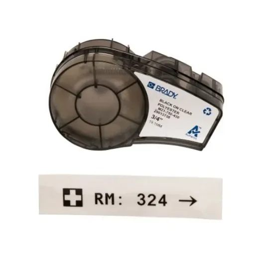 Brady B-430 Black on Black on Transparent Label Printer Tape, 6.4 m Length, 19.05 mm Width - M21-750-430 product image