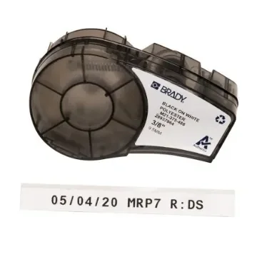 Brady B-488 Black on White Label Printer Tape, 6.4 m Length, 9.53 mm Width - M21-375-488 product image