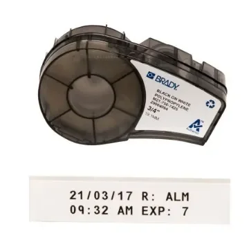 Brady B-7425 Black on White Label Printer Tape, 6.4 m Length, 19.05 mm Width - M21-750-7425 product image