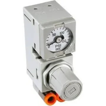 SMC M8 Pneumatic Regulator - 0.5bar to 7bar, 10bar max. input - ARM10F1-08GP-1 product image