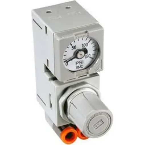 SMC M8 Pneumatic Regulator - 0.5bar to 7bar, 10bar max. input - ARM10F1-08GP-1 product image