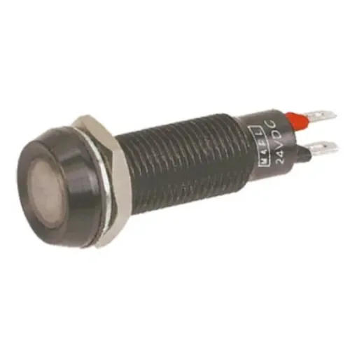 Marl White Panel Mount Indicator, 24V dc, 8.1mm Mounting Hole Size, Solder Tab Termination - 677-997-22 product image