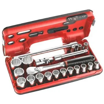 Facom 21-Piece Metric 1/2 in Standard Socket Set with Ratchet, 12 point - SL.DBOX112PB product image