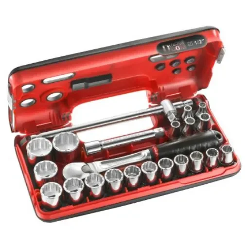 Facom 22-Piece Metric 1/2 in Standard Socket Set with Ratchet, 12 point - SL.DBOX412 product image