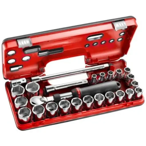 Facom 25-Piece Metric 1/2 in Standard Socket Set with Ratchet, 6 point - SXL.DBOX2 product image