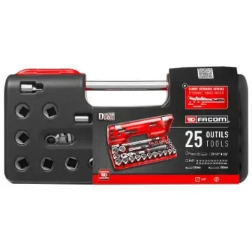 Facom 25-Piece Metric 1/2 in Standard Socket Set with Ratchet, 6 point - SXL.DBOX3PB product image