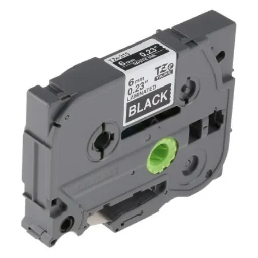 Brother White on Black Label Printer Tape, 8 m Length, 6 mm Width - TZe-315 product image