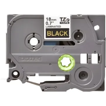 Brother Gold on Black Label Printer Tape, 8 m Length, 18 mm Width - TZe-344 product image