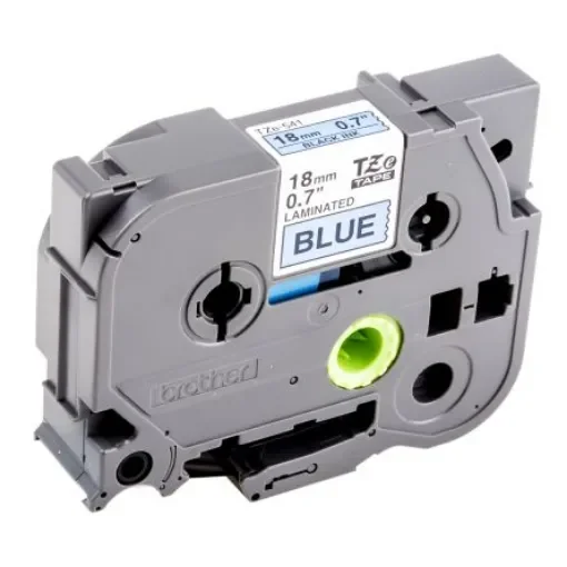 Brother Black on Blue Label Printer Tape, 8 m Length, 18 mm Width - TZe-541 product image