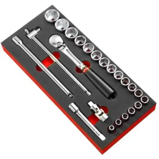 Facom 23-Piece Metric 1/2 in Standard Socket Set with Ratchet, 6 point - MODM.SL1 product image