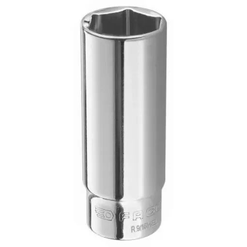 Facom 1/4 in Drive 9/16in Long Socket, 6 point, 50 mm Overall Length - R.9/16HEL product image