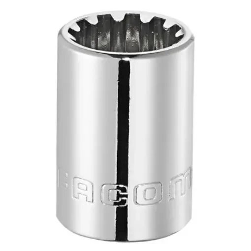 Facom 3/8 in Drive 7/16in Standard Socket, Spline, 27 mm Overall Length - J.14S product image