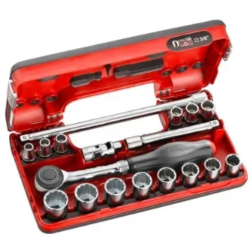Facom 18-Piece Metric 3/8 in Standard Socket Set with Ratchet, 12 point - J.360DBOX112 product image