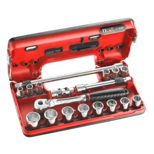 Facom 18-Piece Metric 3/8 in Standard Socket Set with Ratchet, 6 point - JL.DBOX500 product image
