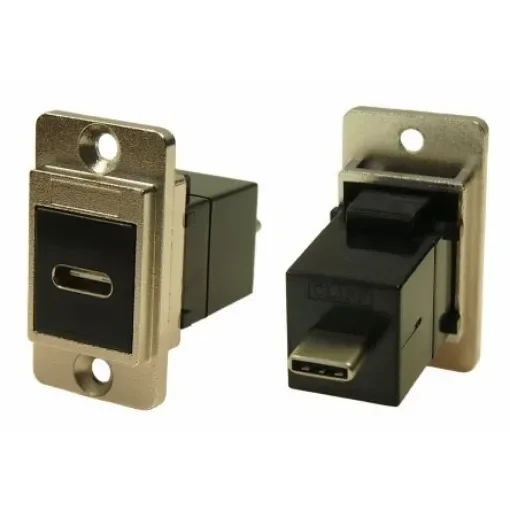 RS PRO Straight, Panel Mount, Female to Male- Dual Port Type USB-C USB Connector - 2354758 product image