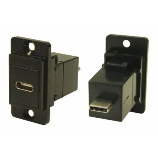 RS PRO Straight, Panel Mount, Female to Male- Dual Port Type USB-C USB Connector - 2354759 product image