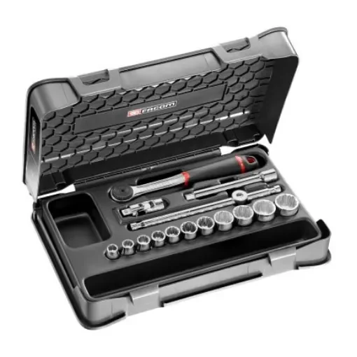 Facom 16-Piece Imperial 3/8 in Standard Socket Set with Ratchet, 12 point - J.161-2P12U product image