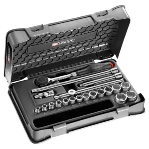 Facom 20-Piece Metric 3/8 in Standard Socket Set with Ratchet, 6 point - J.360-3P6 product image