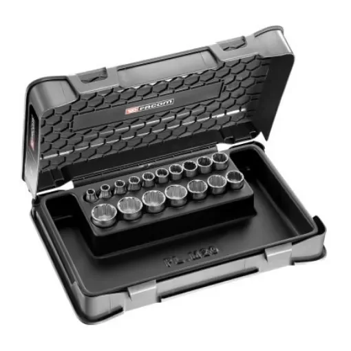 Facom 17-Piece Metric 3/8 in Standard Socket Set, 12 point - J.400 product image