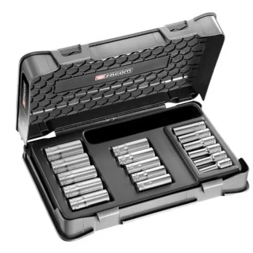 Facom 16-Piece Metric 3/8 in Deep Socket Set, 6 point - J.405 product image
