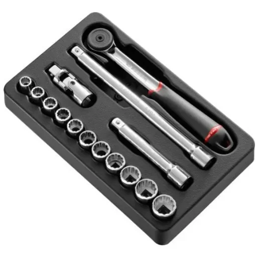 Facom 15-Piece Imperial 1/2 in Standard Socket Set with Ratchet, 12 point - MOD.S161-112U product image
