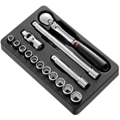 Facom 15-Piece Imperial 1/2 in Standard Socket Set with Ratchet, 12 point - MOD.SL161-112U product image