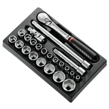 Facom 23-Piece Metric 1/2 in Standard Socket Set with Ratchet, 6 point - MOD.SL161-36 product image