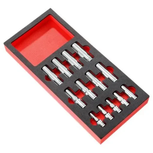 Facom 13-Piece Metric 1/2", 3/8" Deep Socket Set, 6 point - MODM.HLAPB product image