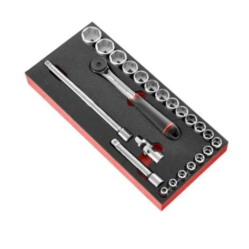 Facom 23-Piece Metric 1/2 in Standard Socket Set with Ratchet, 6 point - MODM.S161-36 product image