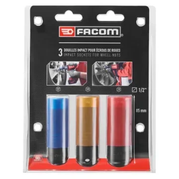 Facom 3-Piece Metric 1/2 in Wheel Nut Socket Set, 6 point - NSI.3LPB product image