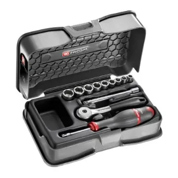 Facom 12-Piece Metric 1/4 in Standard Socket Set with Ratchet, 6 point - R.151-1P6 product image