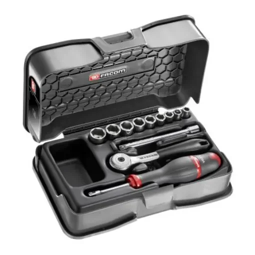 Facom 12-Piece Metric 1/4 in Standard Socket Set with Ratchet, 6 point - R.151-1P6 product image