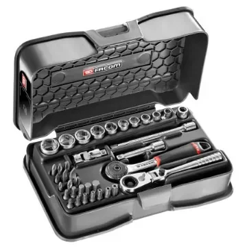 Facom 37-Piece Metric 1/4 in Standard Socket/Bit Set with Ratchet, 6 point - R.161-6P6HX product image