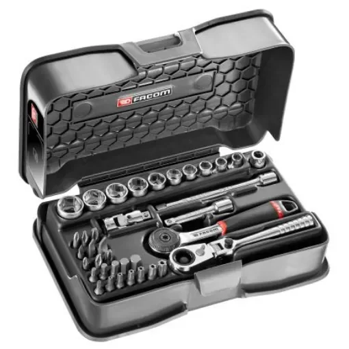 Facom 37-Piece Metric 1/4 in Standard Socket/Bit Set with Ratchet, 6 point - R.161-6P6HX product image