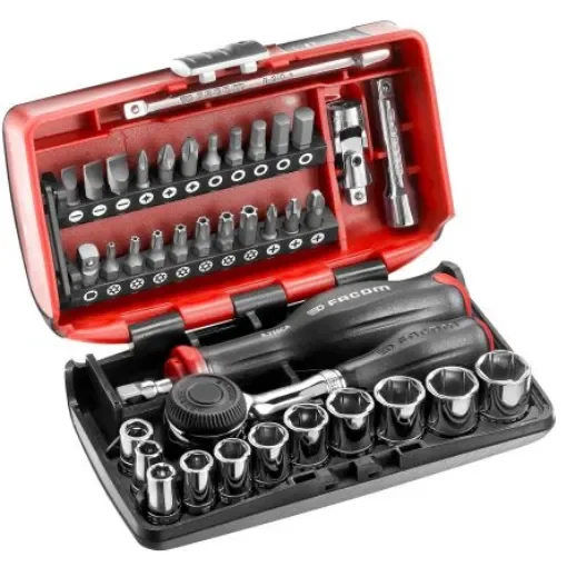 Facom 38-Piece Metric 1/4 in Standard Socket/Bit Set with Ratchet, 6 point - R.360NANO product image