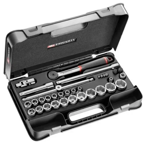 Facom 35-Piece Metric 1/2 in Standard Socket/Bit Set with Ratchet, 6 point - S.447ADP product image