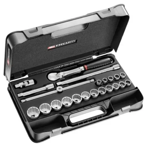 Facom 22-Piece Imperial 1/2 in Standard Socket Set with Ratchet, 12 point - SL.161-2P12U product image