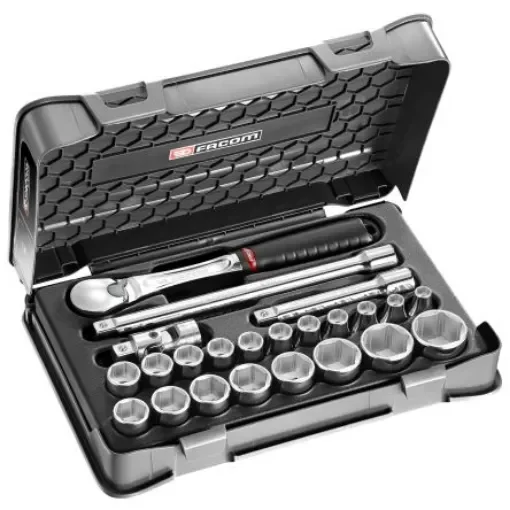 Facom 23-Piece Metric 1/2 in Standard Socket Set with Ratchet, 6 point - SL.161-3P6 product image