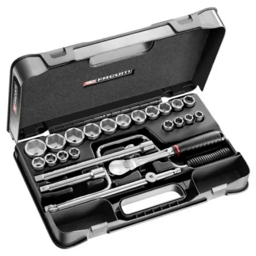 Facom 25-Piece Imperial 1/2 in Standard Socket Set with Ratchet, 6 point - SL.161-3P6U product image