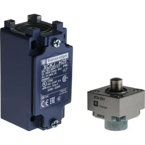 Telemecanique Sensors OsiSense XC Series Plunger Limit Switch, NO/NC, IP66, SPDT, Metal Housing, 600V ac Max, 10A Max - XCKJ161 product image