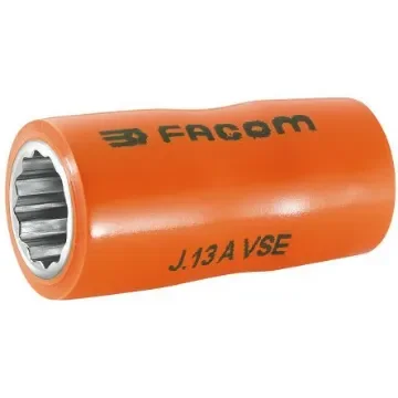 Facom 3/8 in Drive 14mm Insulated Standard Socket, 12 point, VDE/1000V, 46 mm Overall Length - J.14AVSE product image