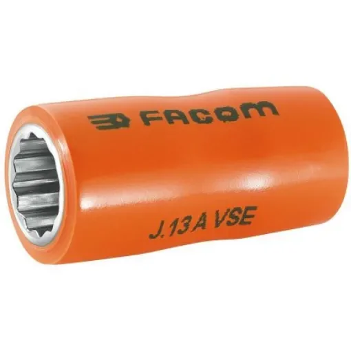 Facom 3/8 in Drive 14mm Insulated Standard Socket, 12 point, VDE/1000V, 46 mm Overall Length - J.14AVSE product image