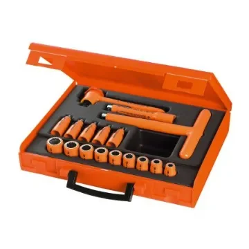Facom 17-Piece Metric 3/8 in Standard Socket/Bit Set with Ratchet, 12 point; 6 point bit, VDE/1000V - J.401AVSE product image