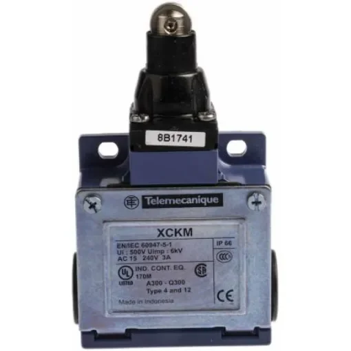 Telemecanique Sensors OsiSense XC Series Roller Plunger Limit Switch, NO/NC, IP66, DP, Zinc Alloy Housing, 240V ac Max, - XCKM102H29 product image