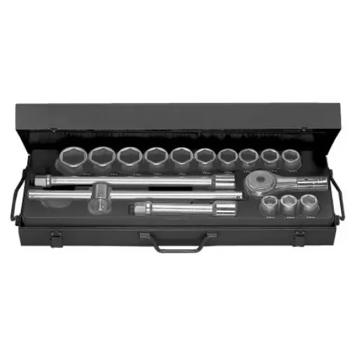 Facom 14-Piece Metric 3/4 in Deep Socket Set with Ratchet, 6 point - K.415E product image